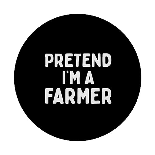Pretend I'm A Farmer Funny Lazy Easy Halloween Costume Men PopSockets Swappable PopGrip, Black - Image 3