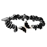 Kelisdi Abalorio natural con mariposa, cuentas de cristal irregulares de energía ajustable para mujer con acento de mariposa ajustable, talla única, como se describe