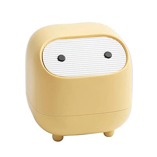 Petite poubelle avec couvercle - Pour la maison, la chambre, la cuisine, la voiture, le bureau - Jaune Cover
