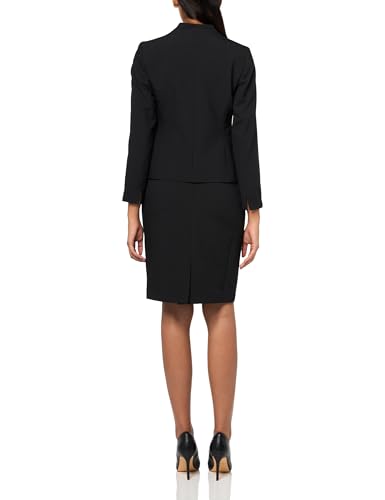 Elegant Black Petite Jacket Skirt Suit by Le Suit - Perfect for Professional Women - Image 2