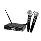 Microfone sem fio lyco profissional duplo uhf uh02mm