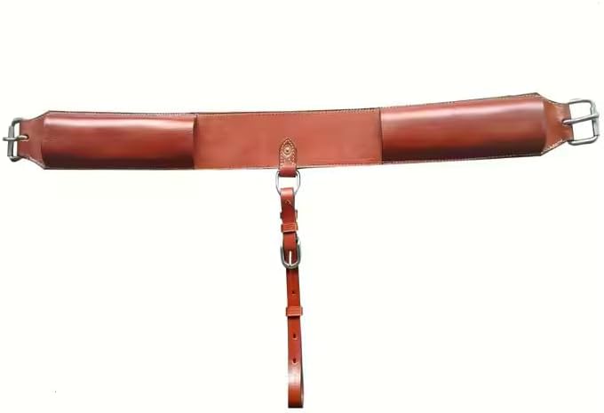 HUMAYL Saddlery Rear Girth Back Cinch Strap Western Horse Saddle Bucking Strap Flank Cinch Smooth Leather Size Length: 40 Buckle to Buckle & Width: 2.75 with 2 Buckles, GIRTH27
