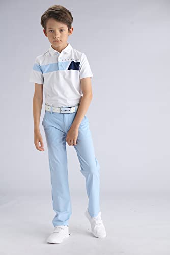 Eagegof Kid Golf Trousers Quick Drying Boy's Straight Leg Pants Leisure Child Pants Pockets Lightweight Sports Tennis (Byssk012A-Navy-160) #TOP5