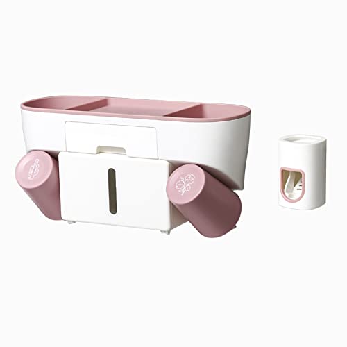 Porte-brosse à dents pour une salle de bain familiale rose et rangée