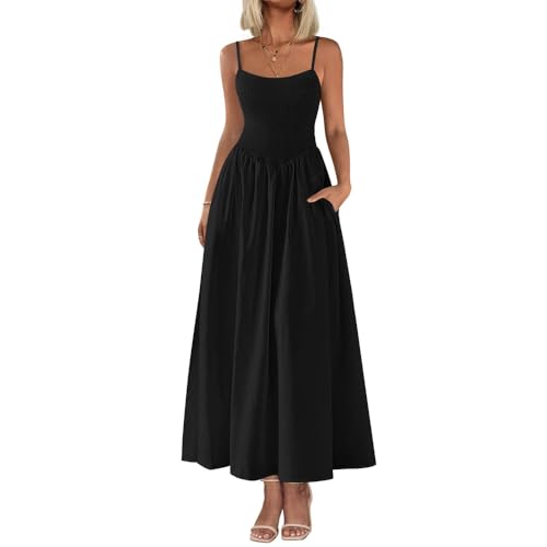 Robe sexy à bretelles avec poches pour un cocktail élégant
