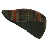 Choisissez en ligne une Casquette de Chasse en laine Tweed motif Plaid Country modèle Wood Hunter de la marque Nyls Création, béret casquette anglaise homme en laine mélangée doublure matelassée chaude et confortable pour un hiver classe. Casquette plate en laine verte carreaux rouge taille ajustable avec élastique à l'arrière.