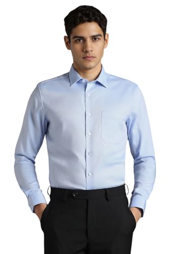 Image of Louis Philippe Men's Slim Fit Easy to Iron Everyday wear Premium Cotton Full Sleeve Solid Formal Shirt