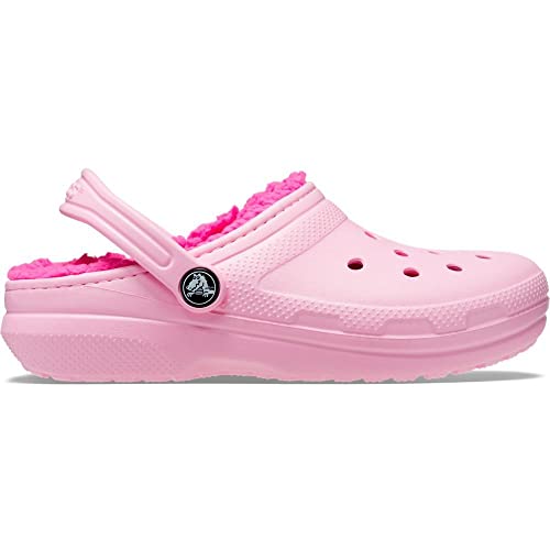 Image of Crocs Kids Classic Lined Clogs for Toddlers - Synthetic Upper & Lining - Synthetic Outsole & Insole Flamingo 6 Toddler M