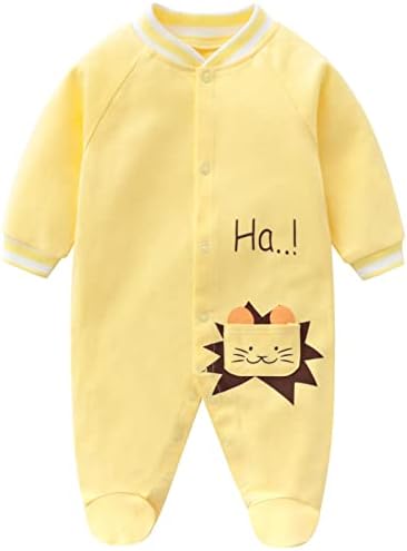 JiAmy Newborn Baby Girls Romper Cotton Footie Long Sleeve Sleepsuit Pajamas,Pink Rabbit 0-3 Months