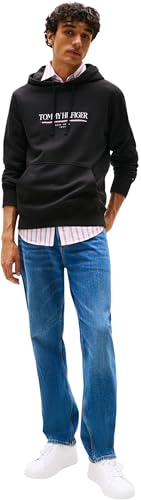 Tommy Hilfiger Herren Hoodie Brand Love aus Baumwolle, Schwarz (Black), XS – Ansicht 3