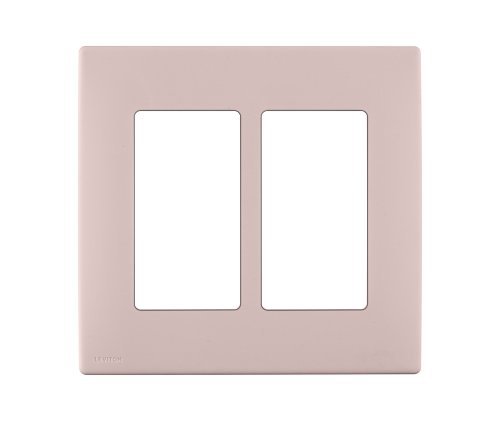 Placa de pared sin tornillos de dos bandas Leviton REWP2-FP Renu rosa 2