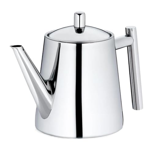 Cafetera/tetera 2 en 1 de acero inoxidable 304 con filtro, boquilla larga, ideal for uso doméstico y restaurantes, compatible cocinas inducción(1500ML)