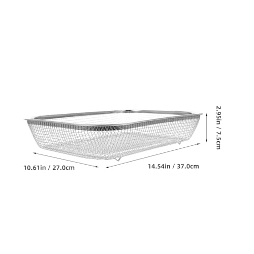 Colador de malla de acero inoxidable UPKOCH 14.56x10.62x2.95 in miniatura 3
