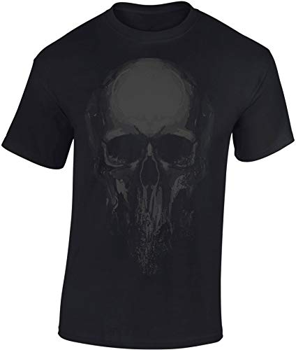 Baddery Koszulka Halloween dla mężczyzn - Trupia czaszka - T-shirt z horrorem dla mężczyzn - T-shirt gotycki w kolorze czarnym, czaszka, L