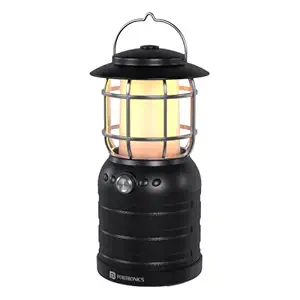 Portronics ilumi II 16W HD Sound Bluetooth Speaker With LED Lamp, Upto 5 Hrs Playtime, 2 LED Lantern Lamp Mode, Bluetooth V5.3, USB Port, Integrate Handle, Water Resistant, Type C Fast Charging(Black)