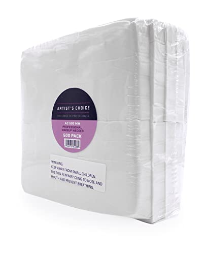 Artist's Choice Makeup Sponge Mini Applicator Wedges, Triangle Cosmetic Sponges For Foundation, Blush, Eye Shadow, Crisp Edges For Control, Blending And Smoothing, Disposable, Latex Free, 500 Pack #TOP7