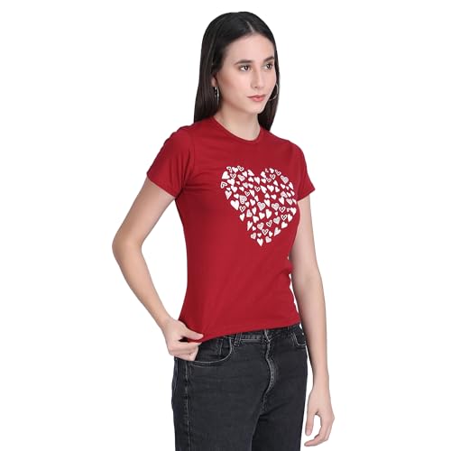 Image of Women's Slim Fit Graphic Printed T-Shirt | Soft 100% Cotton Fabric | Round Neck Half Sleeve Casual Top, Travel & College Pack of 2 Set