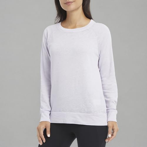 Image of Danskin Women's Long Sleeve Mineral Wash Pullover Top