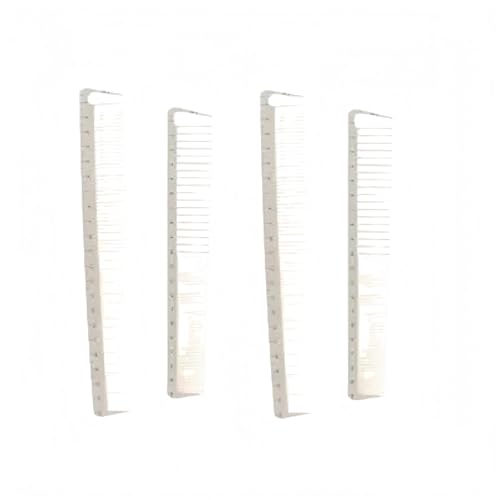 Set profesional 4 peines para corte de cabello blancos miniatura 1