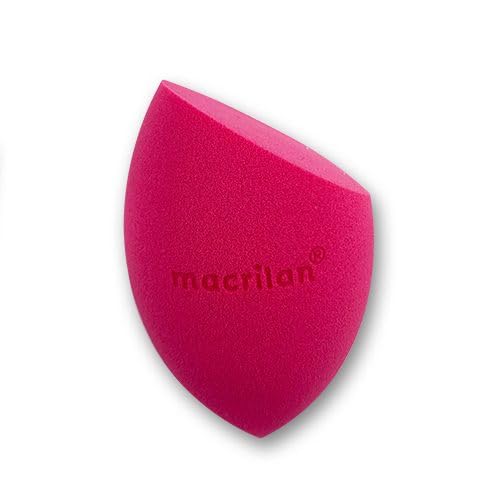 Esponja de Maquiagem Macrilan EP10 Gota Chanfrada - Acabamento Impecável para Base - Super Macia, Sem Látex - Rosa