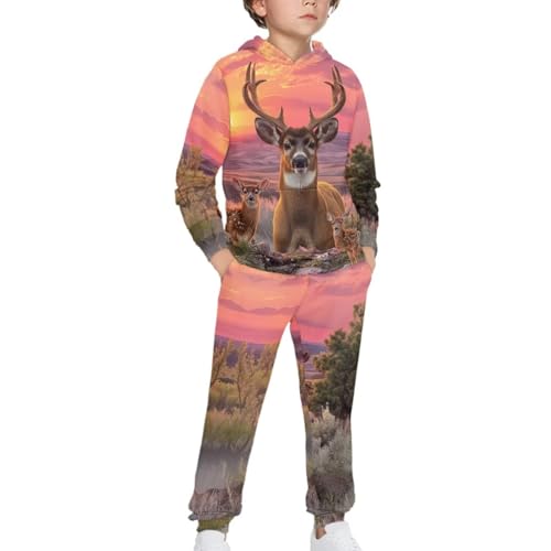 Girls Fall 2 Piece Outfits Age 5-12 Kids Novelty Hoodie and Sweatpant Set Casual Long Sleeve Hooded Tracksuit4