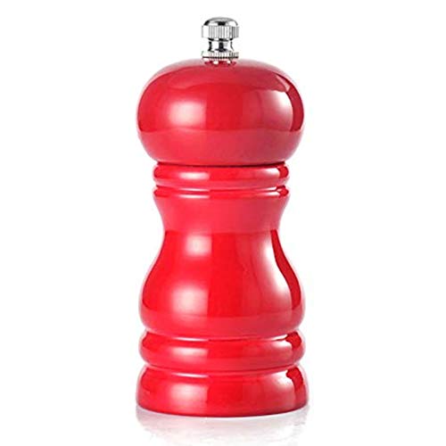 DUBENS Moulin à poivre et sel manuel en bois de chêne naturel - 10,2 cm - Moulin à poivre et sel (rouge)