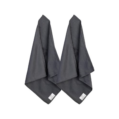 loukin 2 Piezas Paños de Limpieza para Pizarra Blanca, Paño para Borrado en Seco de 30 × 30 cm para Aula, Hogar y Oficina, Reutilizable y Lavable, Gris