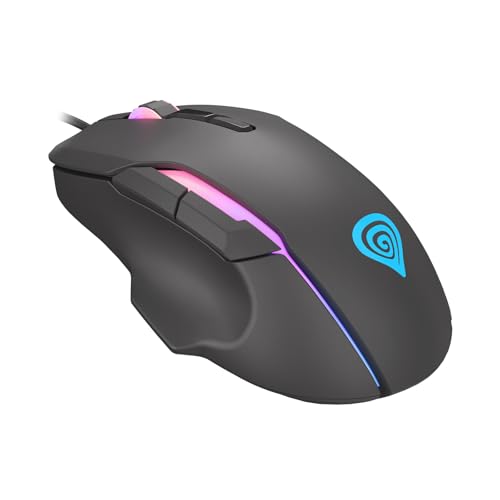Souris Gaming Xenon 220 Genesis RGB avec capteur 6400 DPI et design ergonomique noir