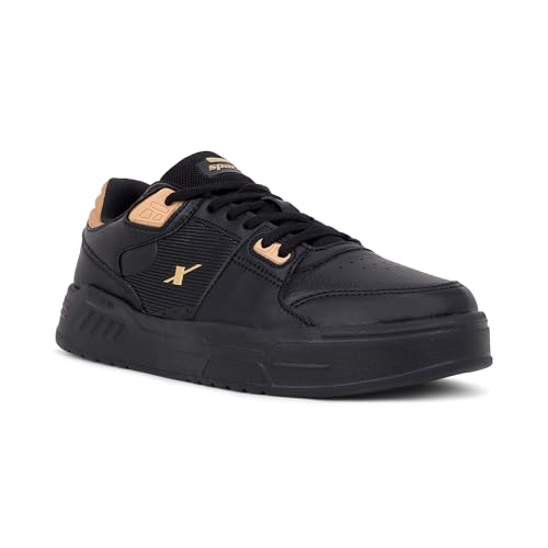 SPARX Casual Sneakers for Men – Trendy Lace-Up Shoes with Soft Cushioning, Lightweight Comfort, Durable Sole & Everyday Fashion Wear Black