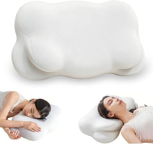 YATMAI Almohada Cervical Antironquidos Espuma Viscoelastica Ergonómica Dormir con Confort Alivio de Presión del Cuello Antiácaros Antialérgico Transpirable Ideal para Dolores de Cuello Funda Lavable