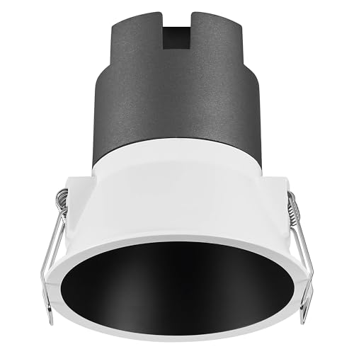 OSRAM Downlight empotrable SPOT TWIST, negro, 10W, 800lm, 830 WT, 93mm de diámetro, color de luz blanco cálido, hasta un 90% de ahorro de energía en comparación con los downlights halógenos, fácil