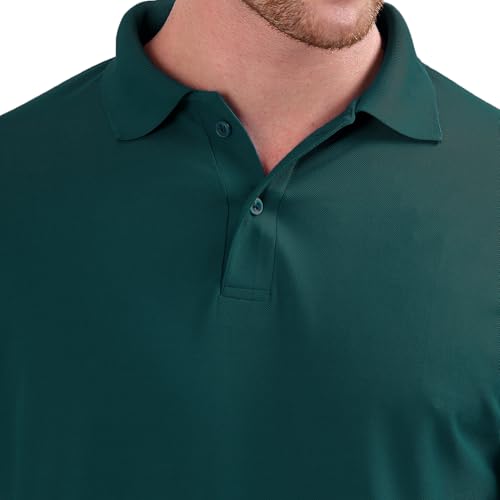 Image of Men's Full Sleeve Collared Soild Color Casual Regular Fit T-Shirt