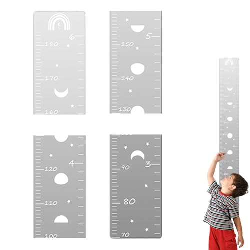 Tabla de altura para niños, regla de medición de altura, espejos de , regla de crecimiento de espejo de pared con calcomanías para decoración de centro de disfraces