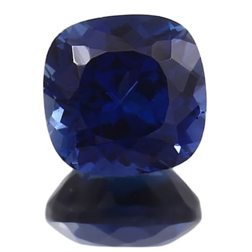Pierre gemme saphir bleu Ceylan 7x7mm, taille facettes pour bijoux luxe