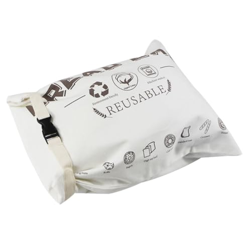 Healifty Bolsa para Pan 100% Algodón Reutilizable Cierre de Clip, Tamaño Mediano, Resistente y Portátil para Almacenar Pan Casero, Alimentos y Verduras Naturales en Cocina Doméstica