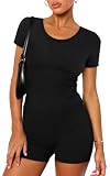 WIHOLL 2 Piece Sets for Women Summer Outfits Short Workout Comfy Biker Shorts Beach Vacation Fashion Lounge Going Out Athleisure Matching Sets Fitness Clothing Cruise Airport Loungewear Black M