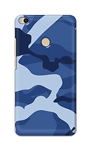 Image of Printed Hard Back Cover Case for Mi Max 2 Back Cover (Army Blue Pattern) -702