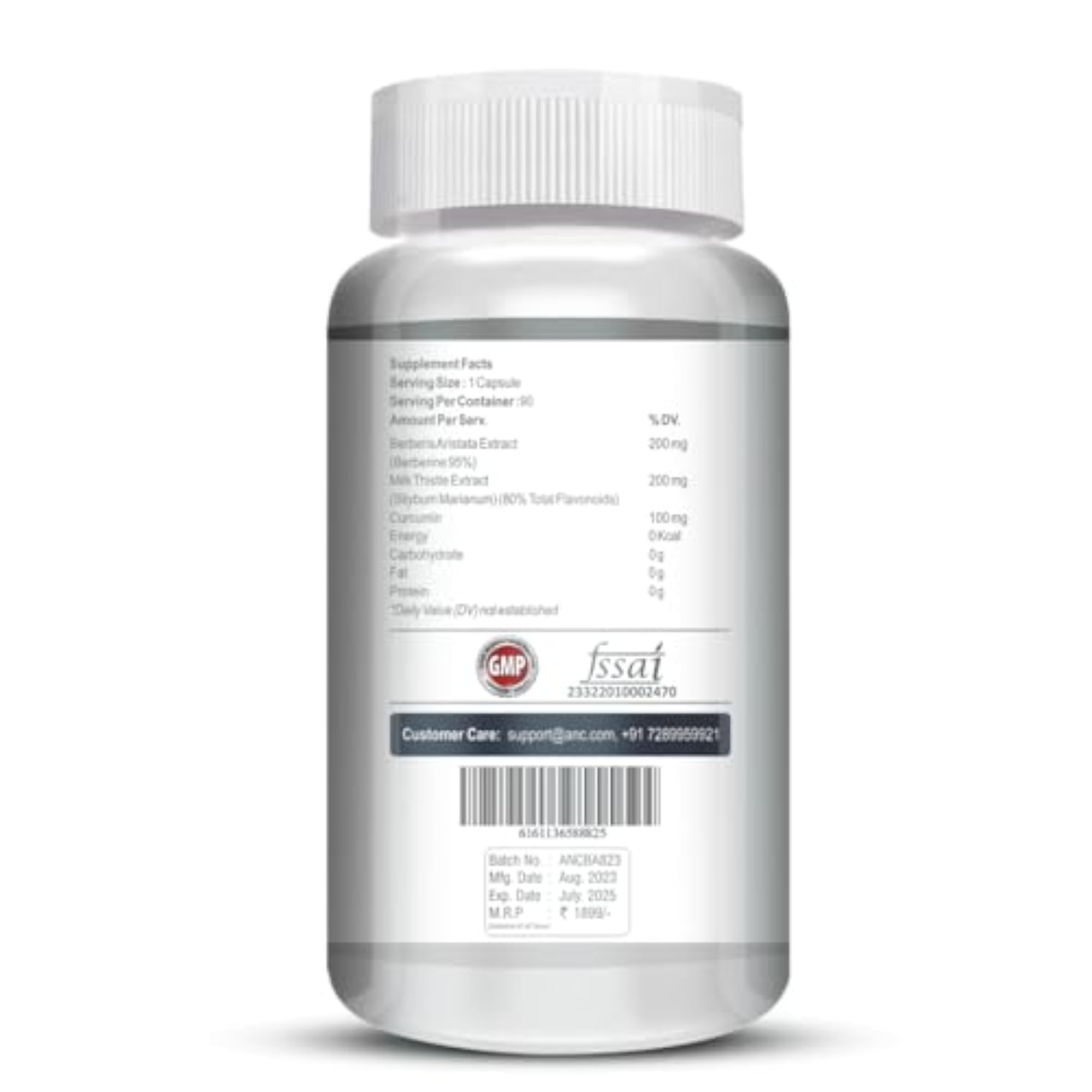 Berberis Berberine Capsules with Milk Thistle, 90 Caps