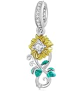 Qings Sonnenblume Charms Anhänger 925 Sterling Silber Gerbera Blumen Emaille Charm Bead Zirkon Be...