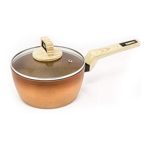 AMERCOOK Cazo con tapa Terracotta 18 cm acabado polvo de piedra. Apto para todo tipo de cocinas, incluso inducción