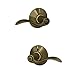 Schlage F40ACC609 Accent Privacy Lever, Antique Brass