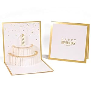 JeoPoom 3D Pop-Up Karte, Glückwunschkarte mit Geburtstagskuchen, Karte zum Geburtstag, für Mama, Ihre Freunde, Familien…