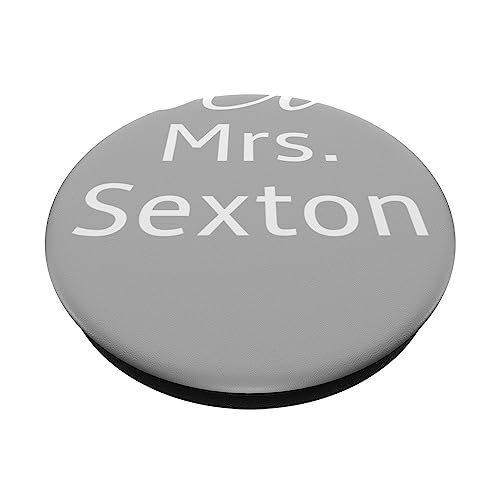 Mrs. SEXTON personalized engagment announcment PopSockets Swappable PopGrip, Black - Image 2