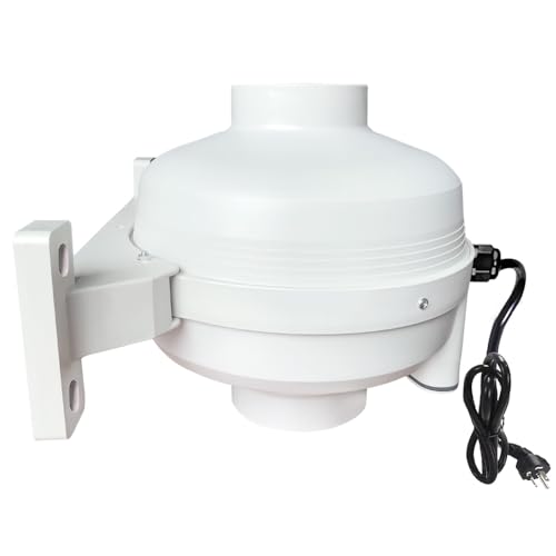 Rysmirs 4 inch Radon Fan 260CFM - Radon Mitigation System Inline Duct Fan IP67 Waterproof, Quiet and Energy Efficient Electric Exhaust Inline Fan 4" for Indoor Outdoor