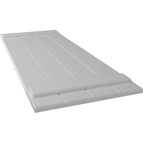 Ekena Millwork 21 1/2"W x 45"H True Fit PVC Four Board Joined Board-n-Batten Shutters, Primed (Per Pair - Hardware Not Included) by Ekena Millwork - Image 6