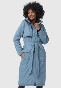 Navahoo Hokulanii Winterjas voor dames, warme parka, lang, met hoge kraag en zachte capuchon, XS-XXL, powder blue, XL
