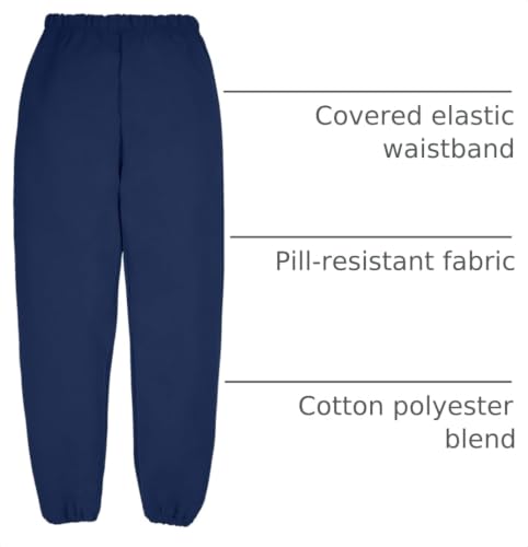 Image of JERZEES Youth Nublend Fleece Sweatpants without Pockets, Covered Elastic Waistband, Cotton Blend, Sizes S-XL