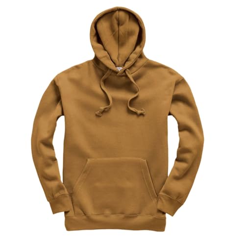 Mellor Design Unisex Pullover Hoodie – Classic Fit Hooded Sweatshirt for Men & Women – Casual Plain Hooded Top, Dark Mustard, S