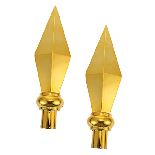 SEWOART Terminali per Bandiere da Giardino in Alluminio Dorato, Ornamento la Cima Dell'asta della Bandiera, Set 2 Pezzi, Accessori per Aste Portabandiera Resistenti alle Intemperie