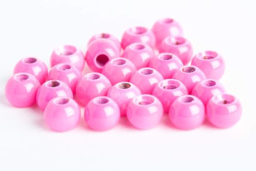 Blue Wing Olive Brass Beads for Fly Tying - 25 Pack (Pink, 4.6 mm (3/16"))